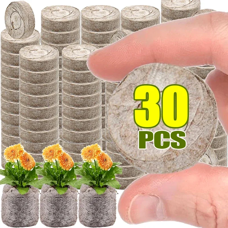 

10/30PCS Planting Seedling Block Starter Plugs Nutrient Compressed Peat Block Media Cubes Nursery Pot Greenhouse Garden Supplies