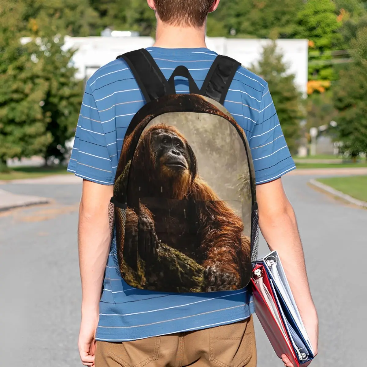 Monkey Herd In Forest With Sunshine Backpack Student BookBag Kids School Bag Laptop Shoulder Bags for Boys Girls