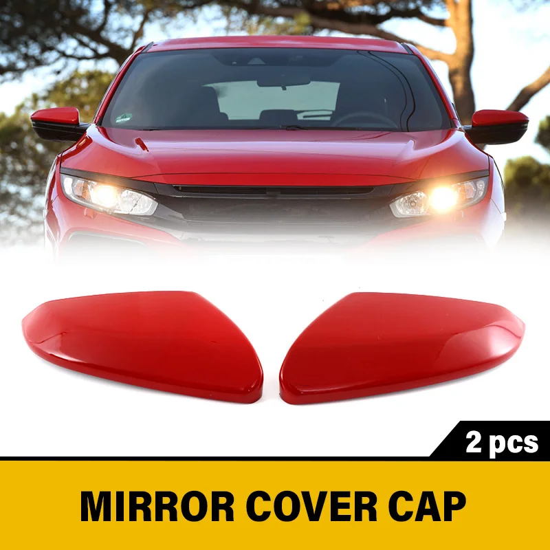 Black/White/Red/Blue/Sliver/Unpainted Side Rearview Mirror Cover Housing For Honda Civic 10th 2016-2021 Car Exterior Accessories