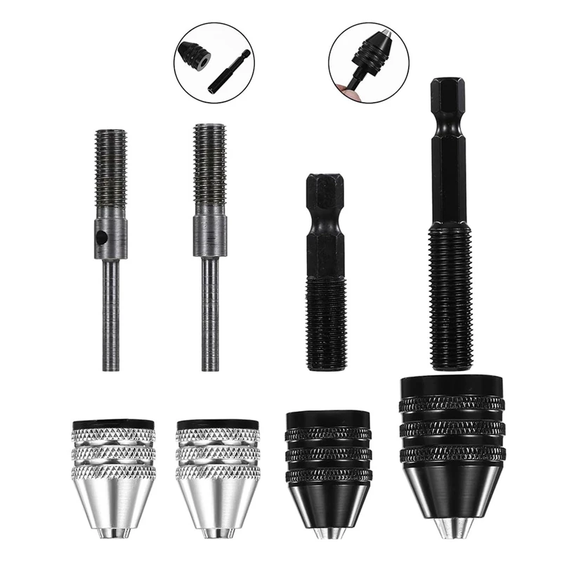24-Hour Delivery 4Pack Round To Hex Adapter 1/4 1/8 1/16Inch Drill Chuck Adapter Keyless Drill Chuck Bit Hex For Impact Driver C