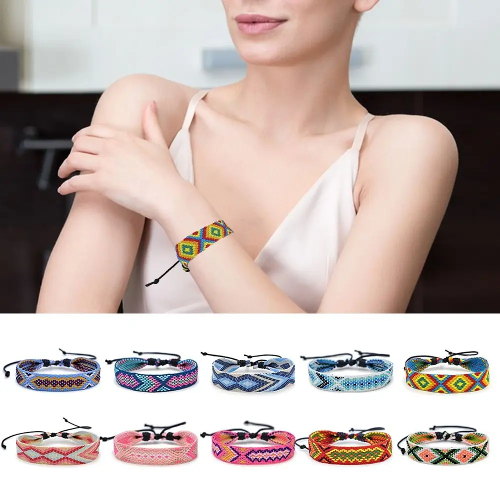 Wholesale Handwoven Bracelet Colombia Cloth Braided Wristband Bracelets for Women Men Gift Hippie Boho Friendship Jewelry