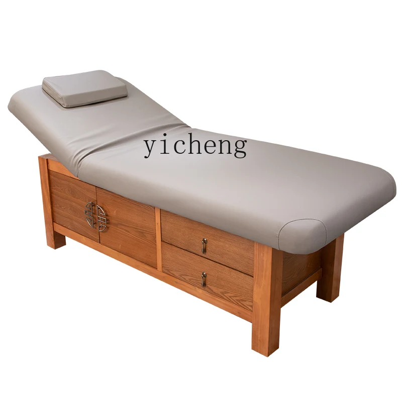 XL Massage Couch Solid Wood Box with Cabinet Medical Massage Beauty Physiotherapy Bed