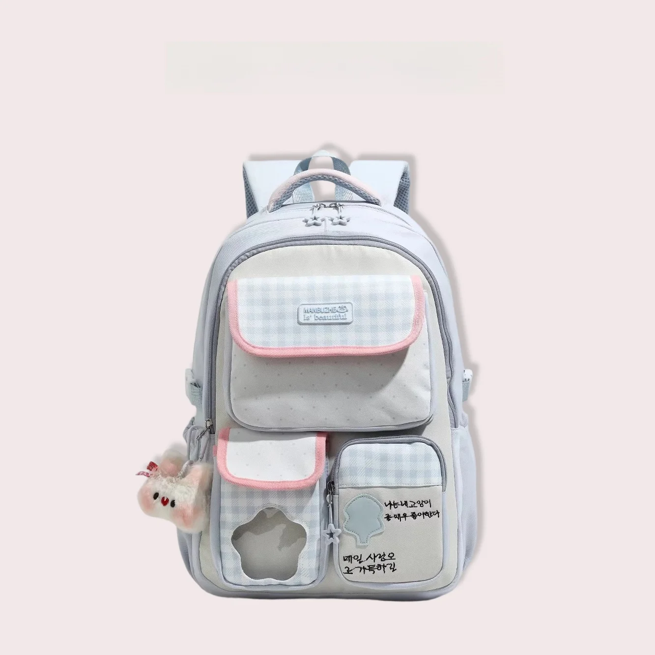 Mochila Escolar Leve Clnoe Kenok para Meninas do Ensino Fundamental e Médio, Linda Mochila de Duas Alças com Redução de Carga