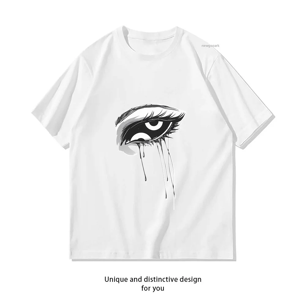 Eyes of Tears Melting Emotion Art  Casual Cotton Short Sleeve Tee for Men Women