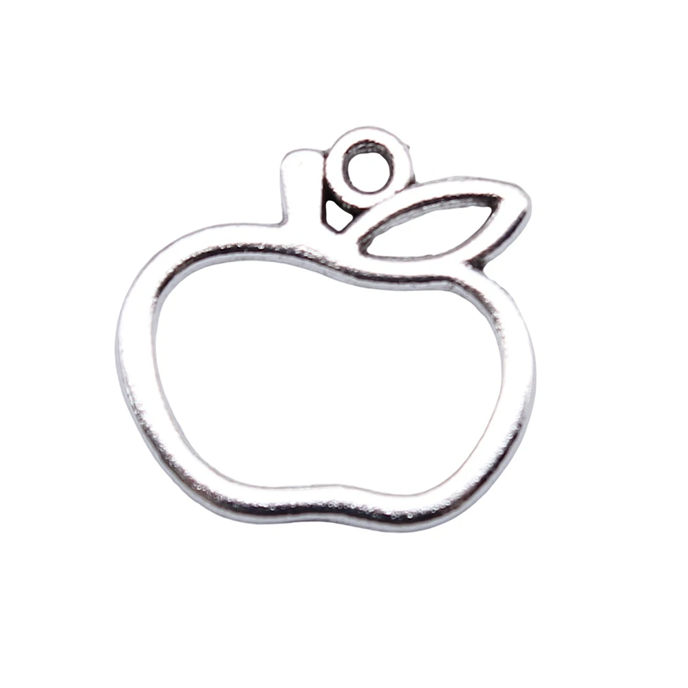 20pcs/lot 19x20mm apple Charms For Jewelry Making Antique Silver Color 0.75x0.79inch