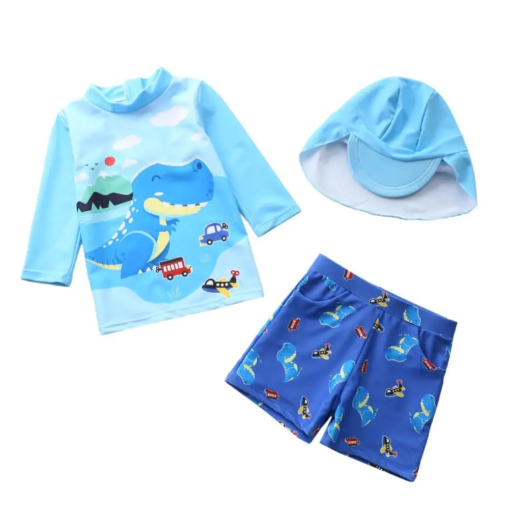 2022 Baby Boy Shark Swimsuit Toddler Kids Swimwear With Sun Cap Suit Surfing Wear Infant Children Sunscreen Beach Bathing Suit