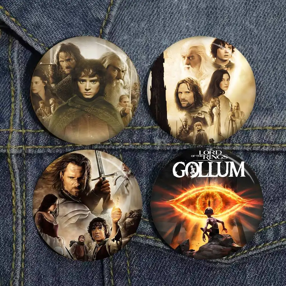 L-Lord of the R-Ring Creative Pins Funny Round Snap-in Brooch Badge Backpack Hat Accessories Jewelry Gifts for Friend