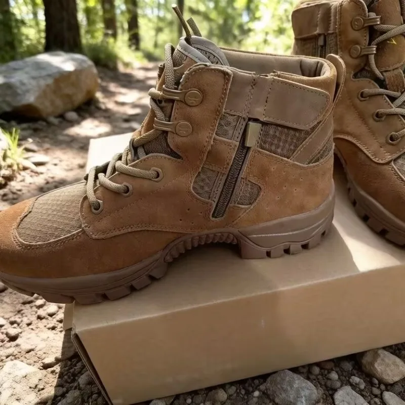 Summer Brown Low Cut Men's Mountaineering Shoes Wear Resistant and Lightweight Outdoor Men's Hiking Shoe Large Size Sports Shoes