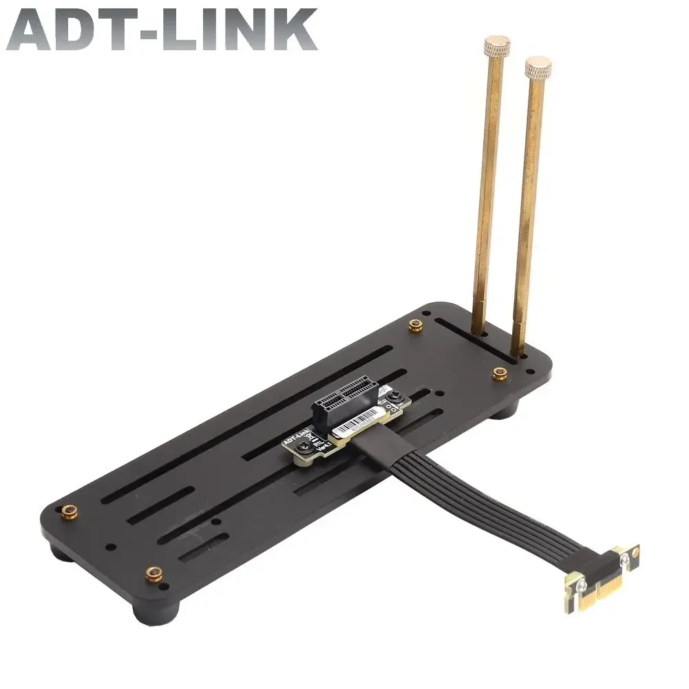 Imagem -02 - Adt-link Duplo 90 ° Ângulo Direito Pcie 4.0x1 a x1 Riser Cabo Alta Velocidade Pci Express 1x Extensor de Gpu com Suporte 16g Bps