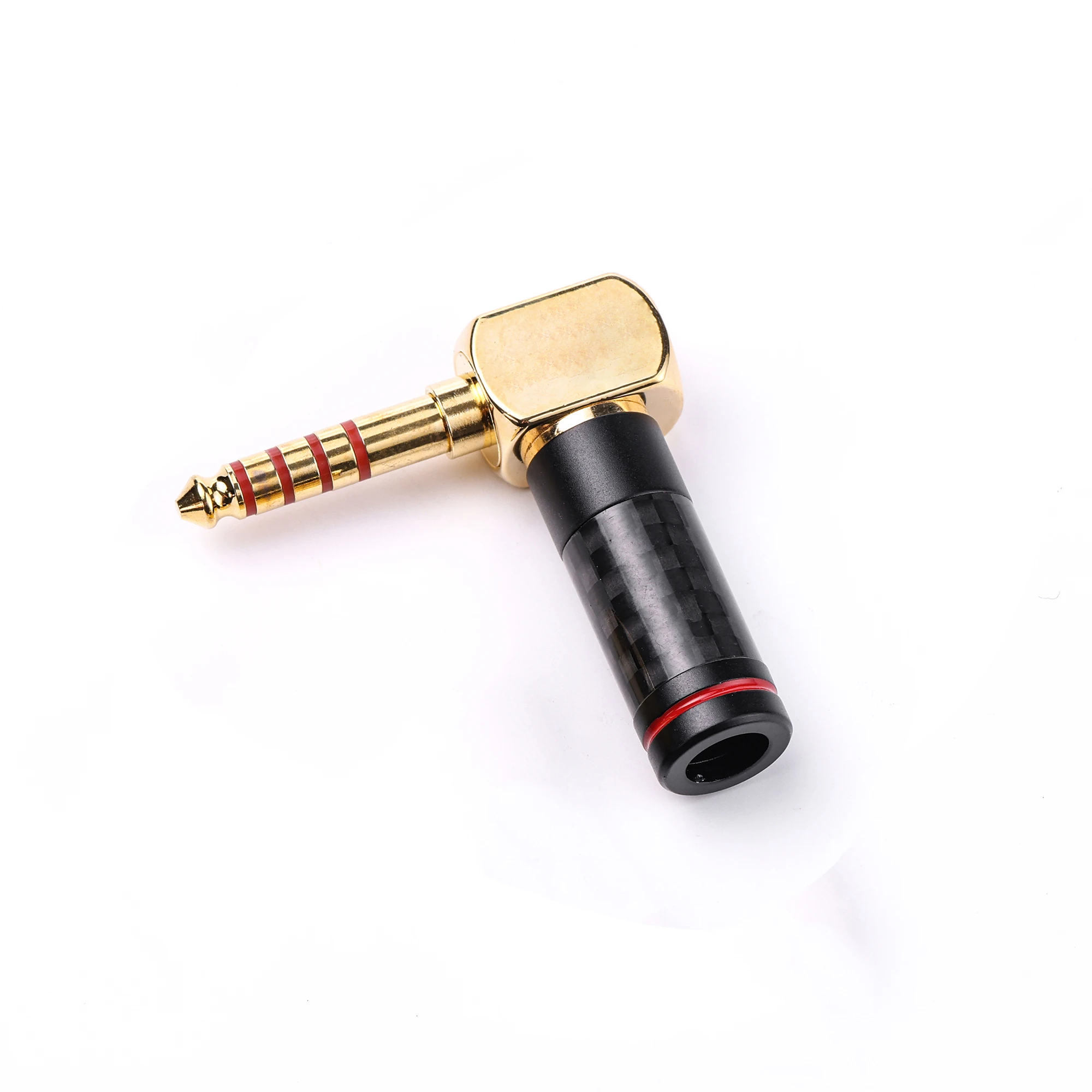 Carbon fiber 4.4 pure copper curved plug 4.4mm balanced DIY headphone cable plug HiFi accessories