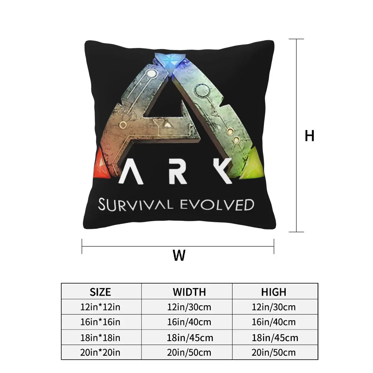 Ark Survival Evolved (أسود) 2 قطعة غطاء وسادة مربع وسادة بسحاب ديكور مريح رمي وسادة لغرفة النوم المنزلية #2