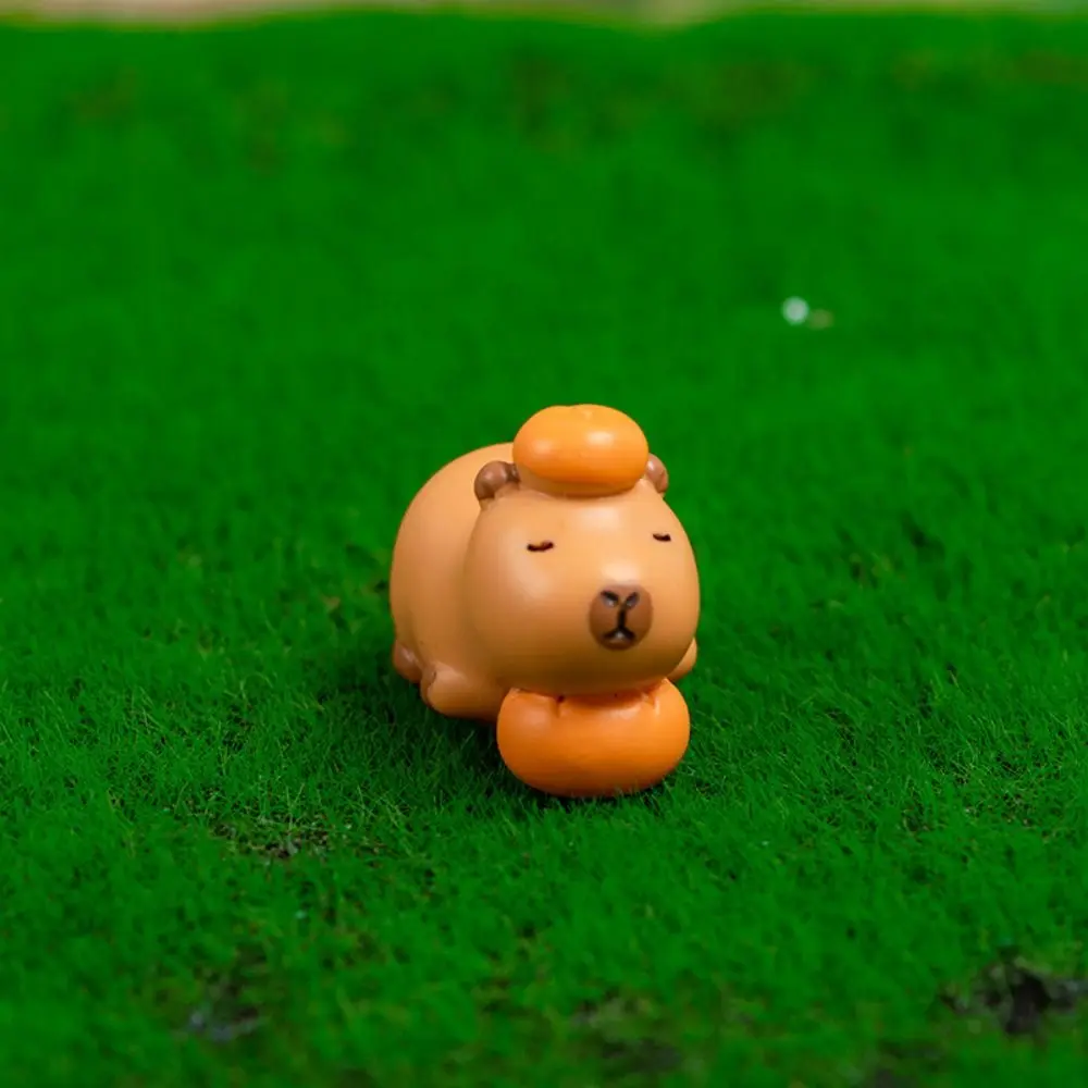 

Resin Cartoon Capybara Statue DIY Multicolor Miniature Capybara Figurines Micro Landscape Car Ornament Mini Animals Figurine