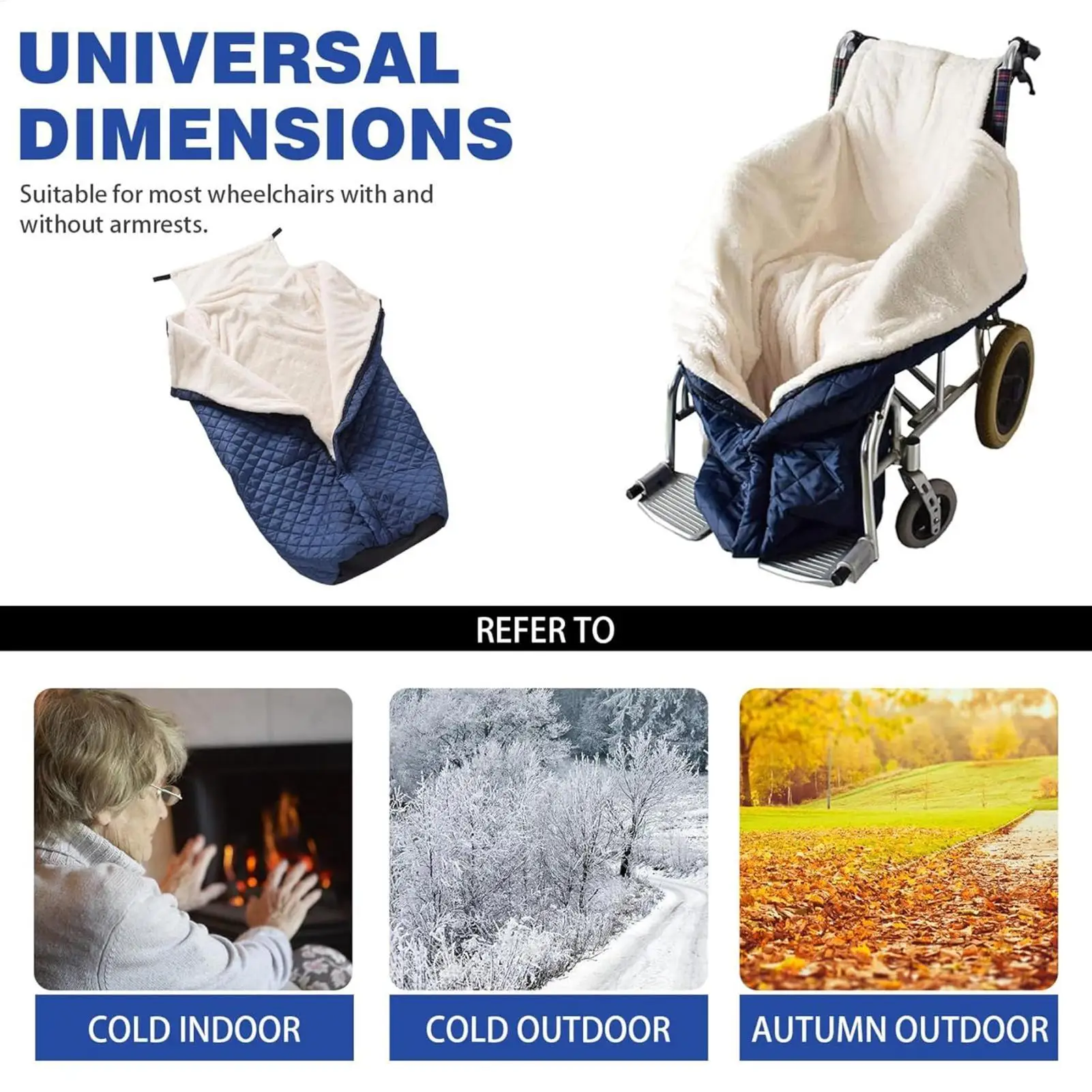 Waterproof Windproof for Elderly Seniors Recliner Chair Travel Nursing Home Warmth Fleece Wheelchair Blanket with Zipper Pocket