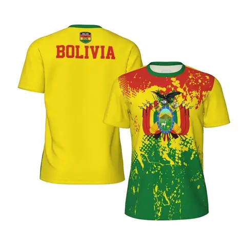 Bolivia fotbolls-T-shirt herr 3D-tryckt kortärmad fitness sport fotbolls-T-shirt toppar överdimensionerade t-shirts snabbtorkande T-shirt 10 best sales Bolivia-toppen - №5