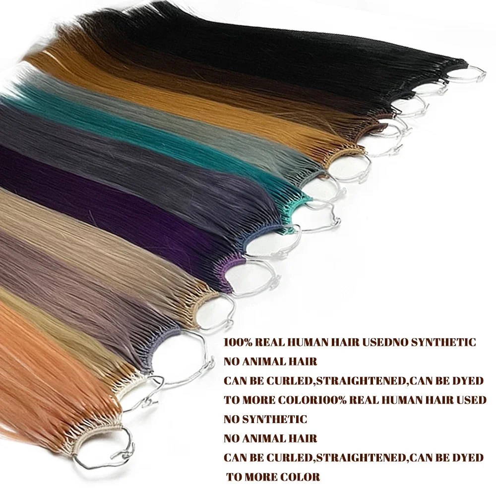

DIYOMO Korean 100% Pure Cotton Real Hair Double Brush Feather Silk Remy 50g Natural Color Double Head for Hair Extensions