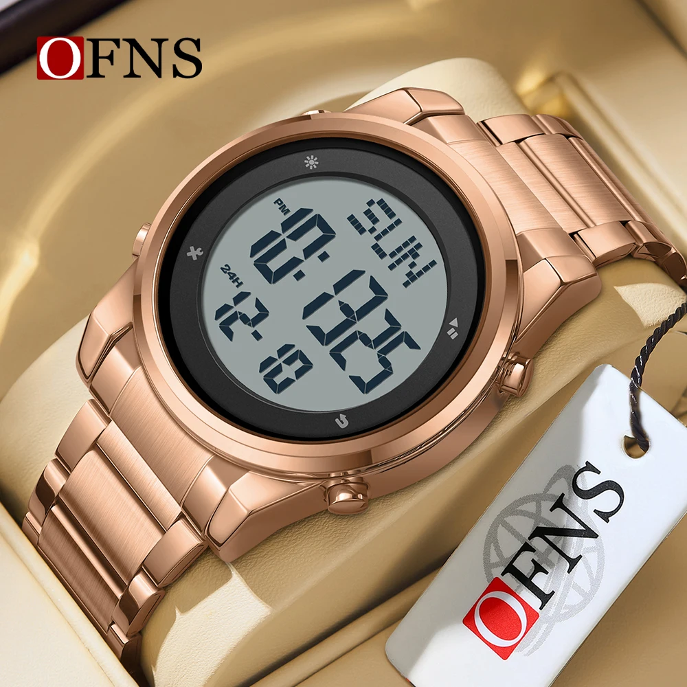 

OFNS Top Class 6160 Men's Fashion Stainless Steel Watch Band Digital Sports Fashion Outdoor Sports Mode Youth Student Watch