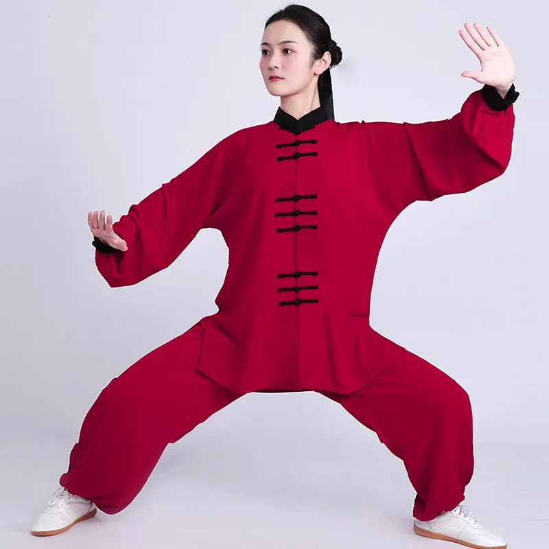 Martial Arts Tai Ji Suit Women's New 2026 High-End Competition Performance Exercise Clothing Men's Spring and Summer Red