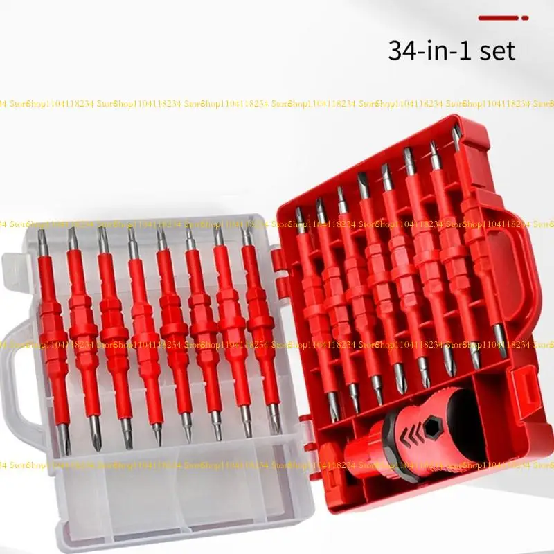 

P9FB 34 in 1 Ratchet Screwdriver Labor Saving Construction Hand Tool Reversing Screwdriver Industrial Driver