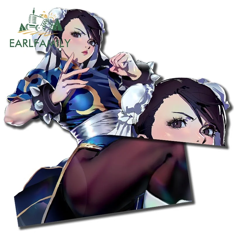 

Earlfamily 13 см крутая Автомобильная наклейка Chunli лэптоп лобовое стекло аниме окна корпус автомобиля Наклейка Peek Girl граффити скейтборд Decor