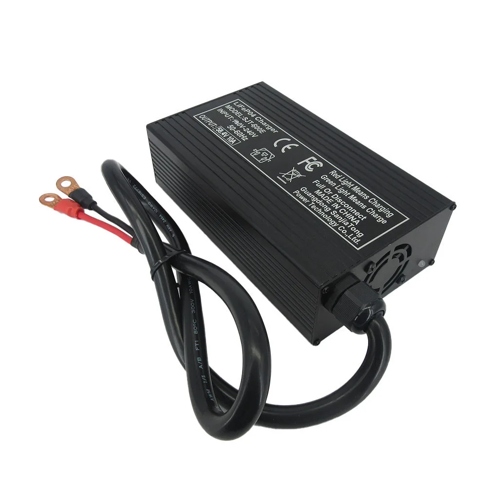 58.4V 10A LiFePO4 Battery Fast Charger For 48V 16S Iron Phosphate Golf Cart Energy Storage Smart Chargers Copper Nose XT90 C13