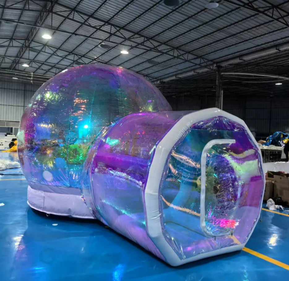 Nouveau Maison à bulles gonflable colorée, dôme amusant, maison à bulles avec saut