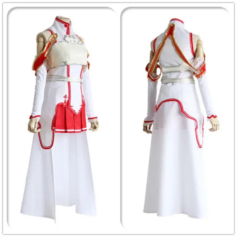 Anime sword art on-line asuna yuuki dressed cosplay uniform costumes for Halloween are your battle suit SAO women Full Set wig