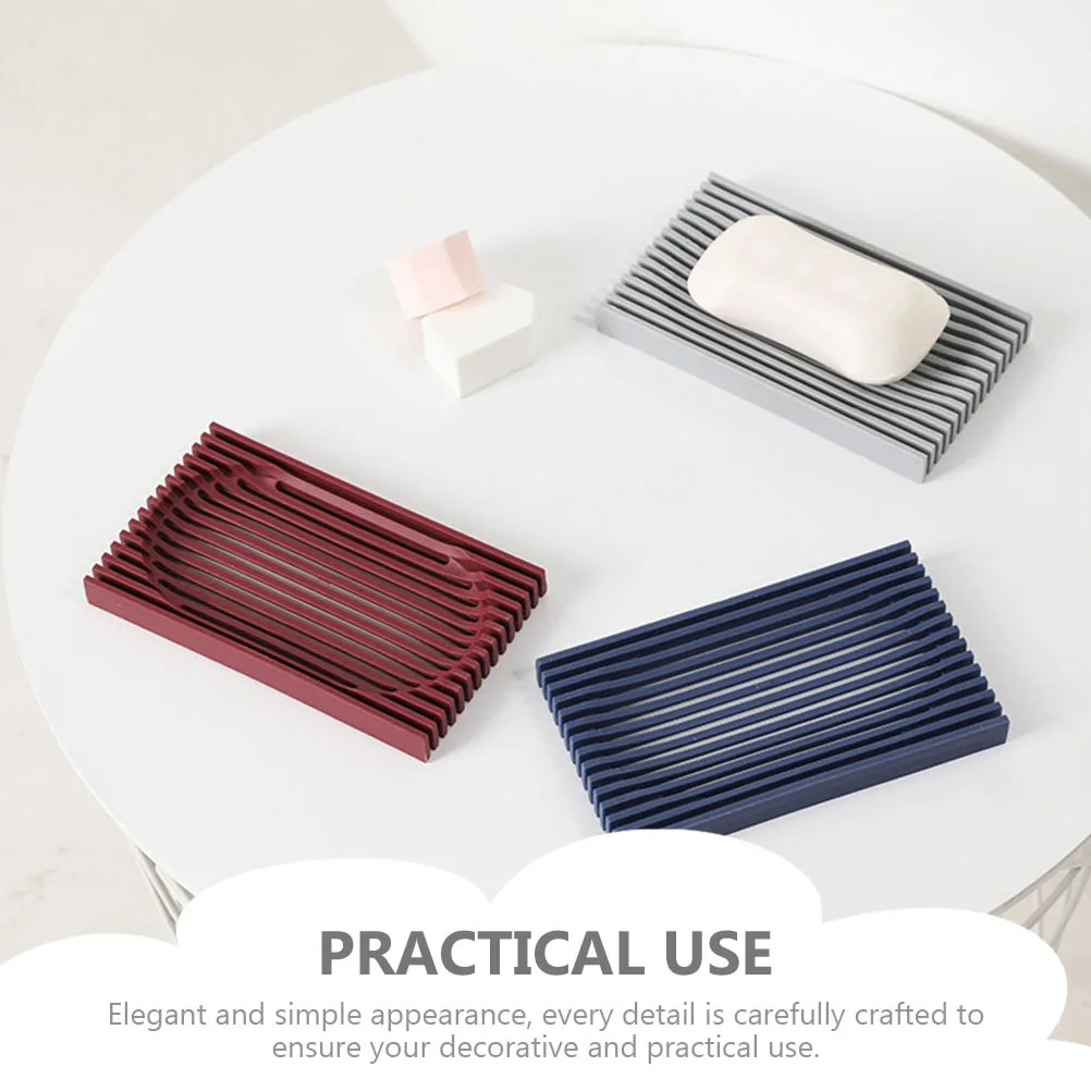 

3Pcs Anti-Slip Soap Tray Holder Premium Silicone Self Draining Dishes for Bathroom Kitchen Soap Saver Drain Mat