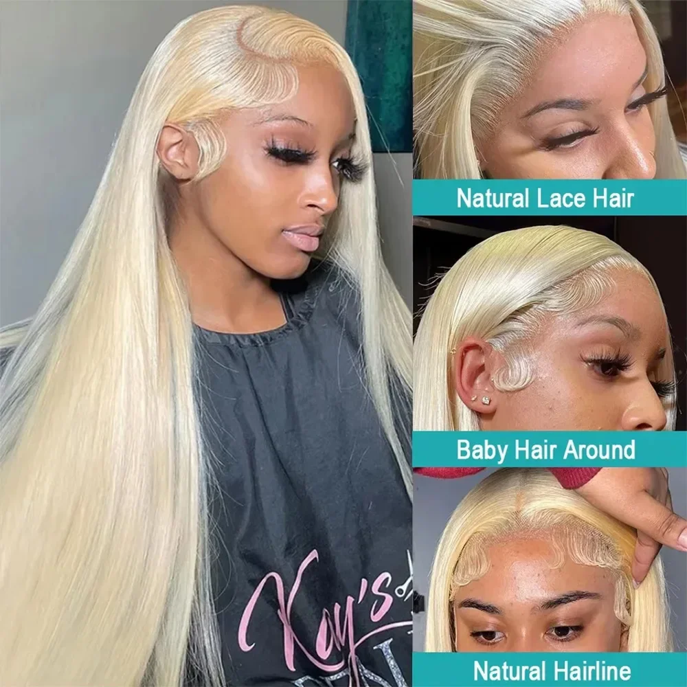 200 الكثافة 13x6 HD الدانتيل الشفاف شعر مستعار أمامي 40 بوصة 613 شقراء 13x4 الدانتيل أمامي العظام مستقيم 100% خصلات الشعر المستعار الإنسان قبل قطعها #2