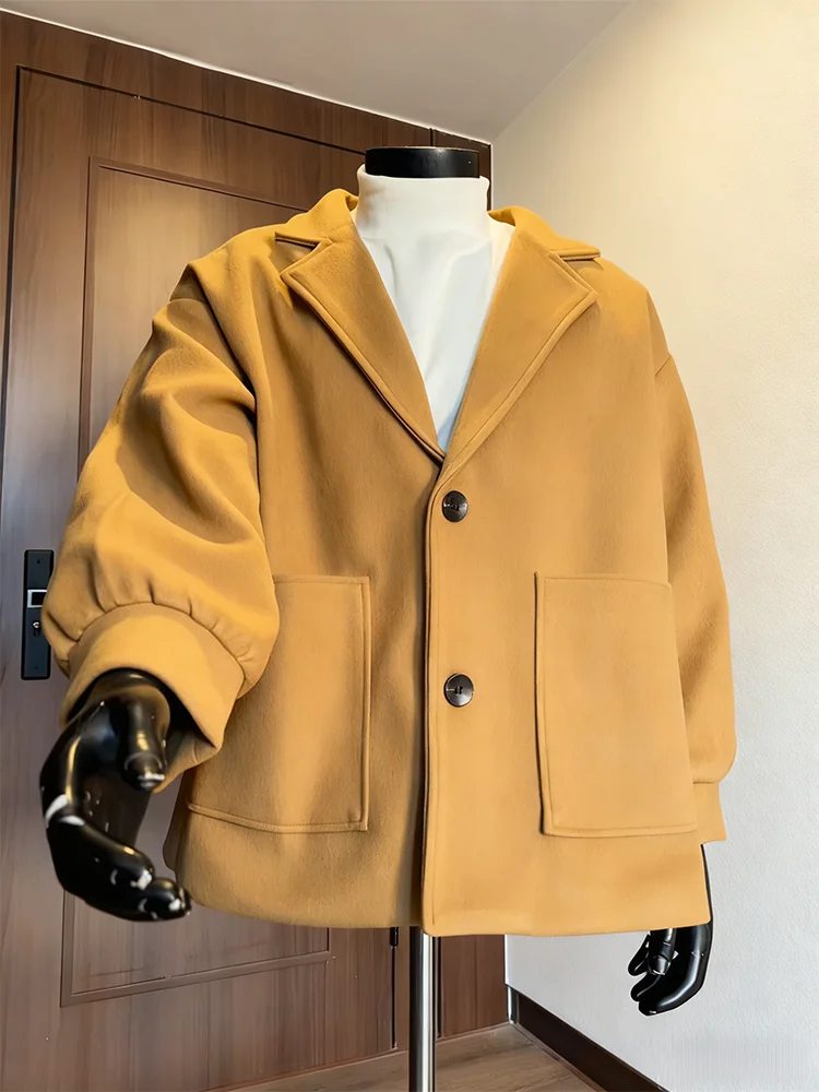 

Мужское шерстяное пальто i Color, зимнее, теплое, с меховой подкладкой, премиум-класса, в корейском стиле, с воротником-стойкой, твидовая ветровка