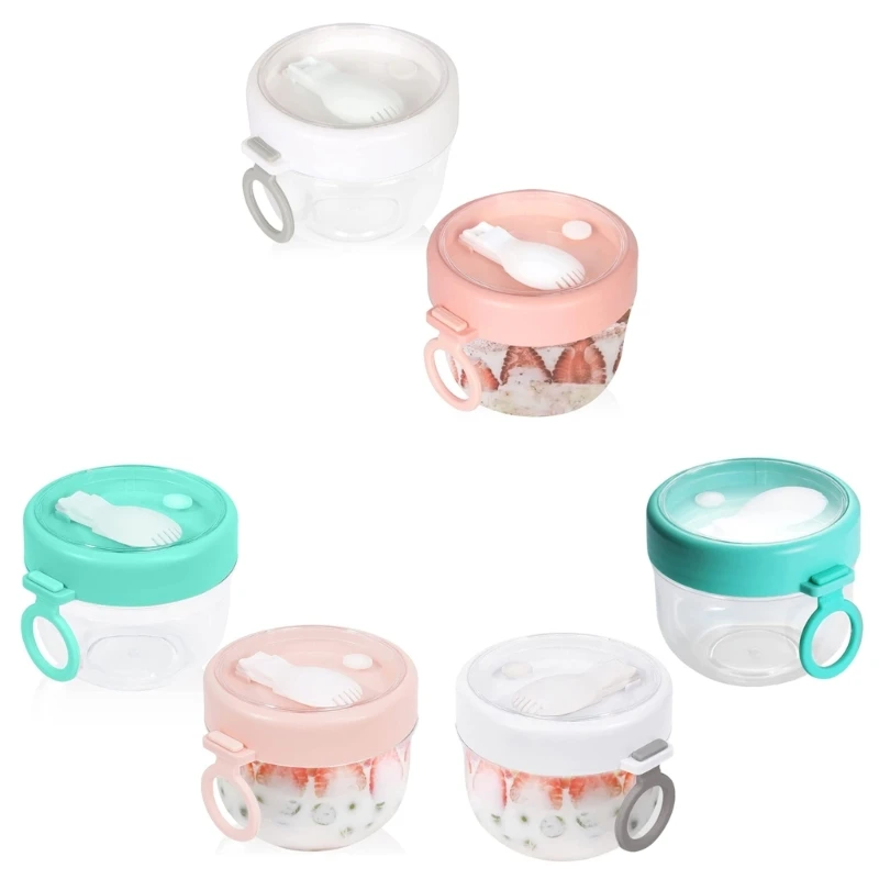 2 Pcs Overnight Oat Containers Dessert Cup Portable Breakfast Yogurt Jar Dropship