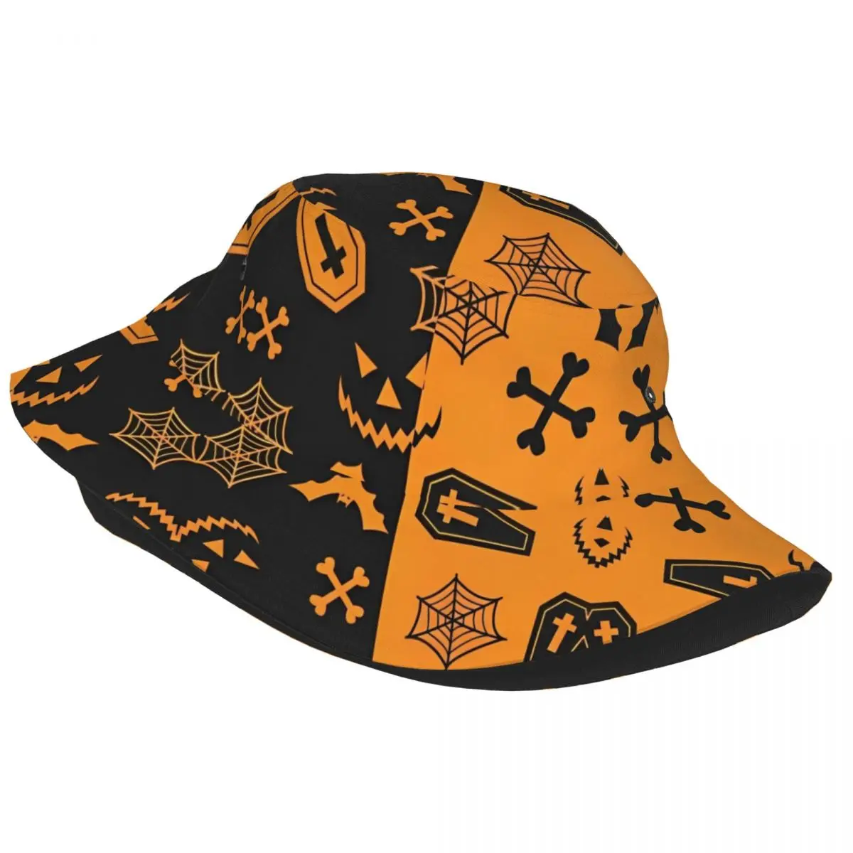 Women Bucket Hat Halloween Pumpkins Ghosts Beach Hatwear Packable Outdoor Fishing Hat Trick or Treat Kawaii Ispoti Birthday Gift