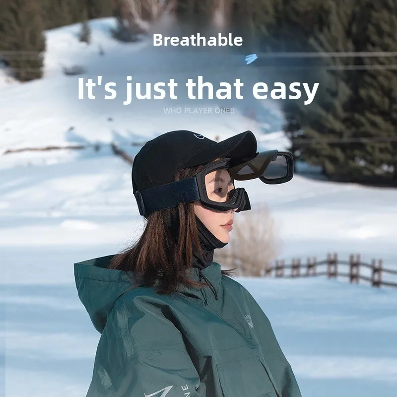 Magnetic Flip Cover Double Layer Anti-Fog Ski Goggles Snowboard Glasses Snowmobile Eyewear Outdoor Sports Optical Protection