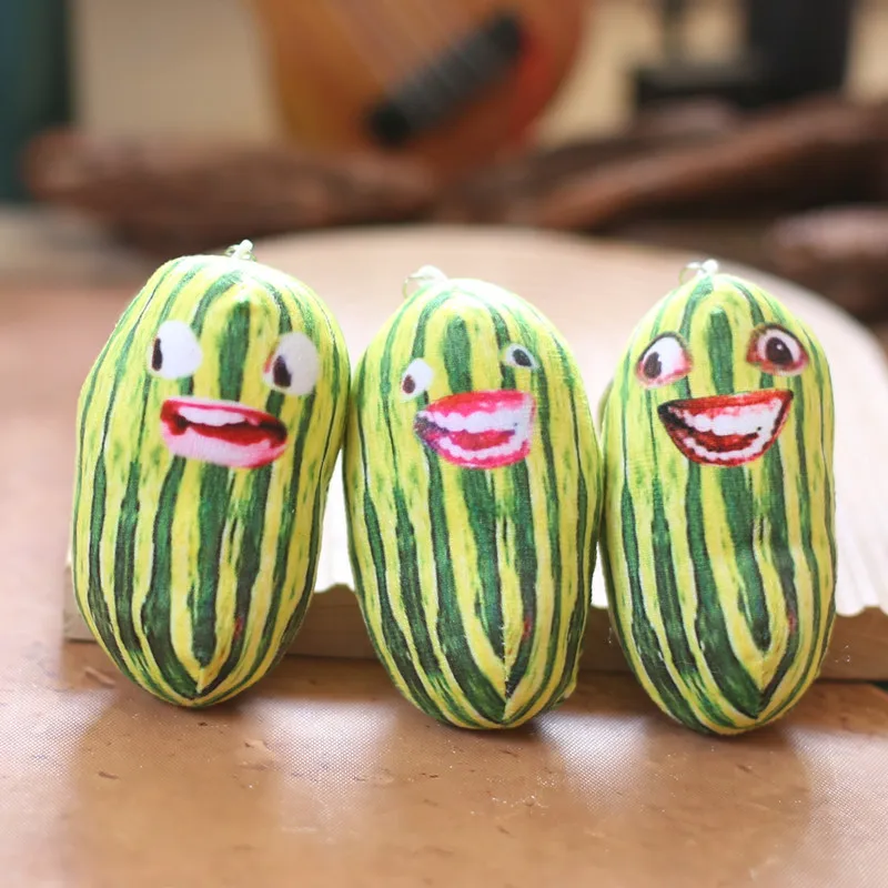 

Funny wacky Watermelon Strips Plush Keychain Creative Fruit Doll Keyring Women Backpack Bag Pendant Kids Birthday Gift