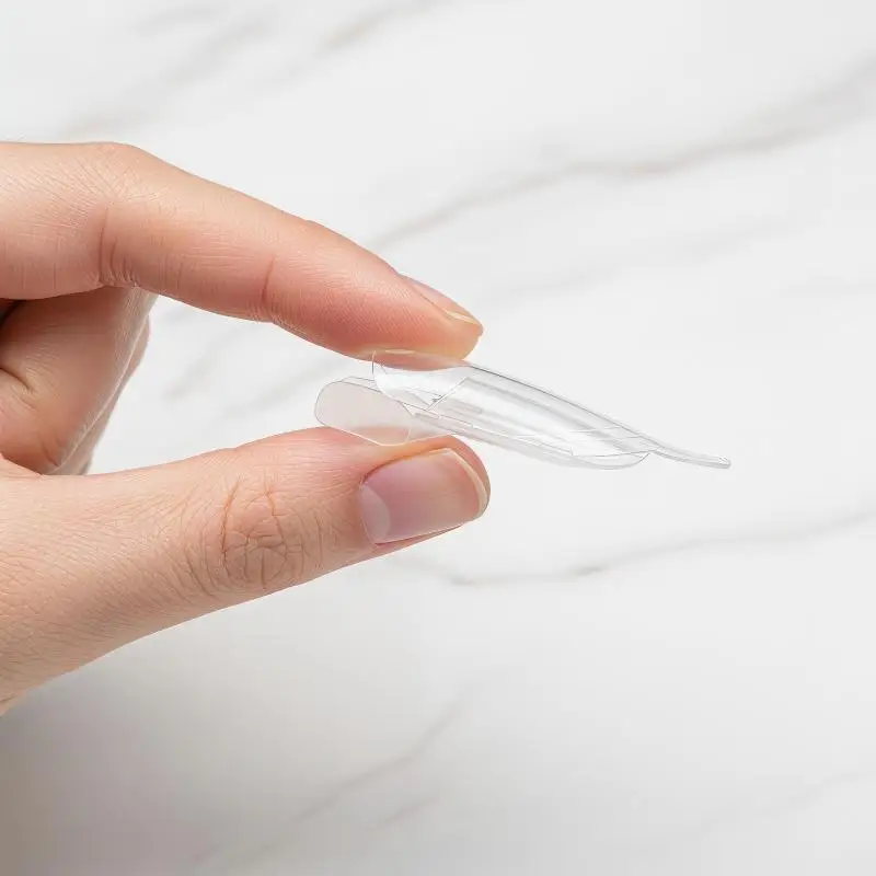 30pcs Nail Clear Rocket Shape Sandwich Dual Nail Forms Reusable Full Cover Dual Nail Molds Top & Bottom Quickly Extend Nails