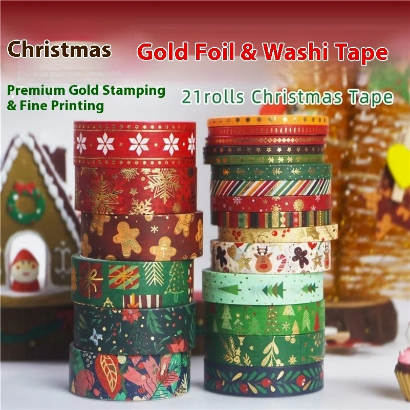 

Рождественский набор лент Васи, фольга для горячего тиснения, сделай сам, скрапбукинг, украшение для журнала, подарок для поделок, рождественское использование