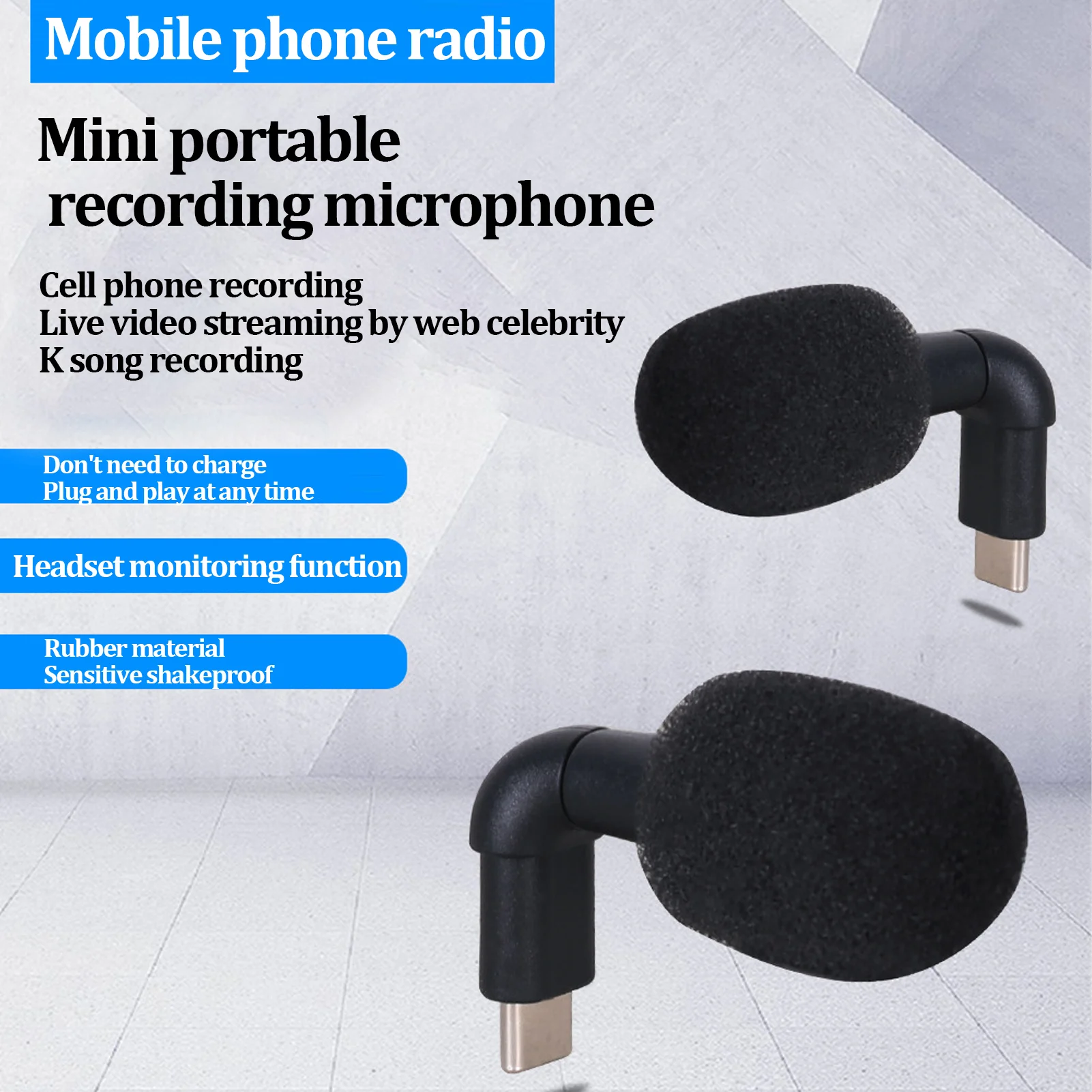 Mini Plug and Play USB C Mic Omnidirectional Smartphone Video Mini Microphone High Fidelity High Dynamics for Video Conference