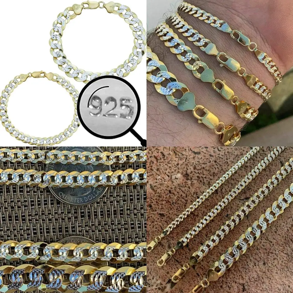 

Italian-Made Miami Cuban Link Bracelet - 14k Gold & Sterling Silver - 5-10mm Sizes - 7-9 Length