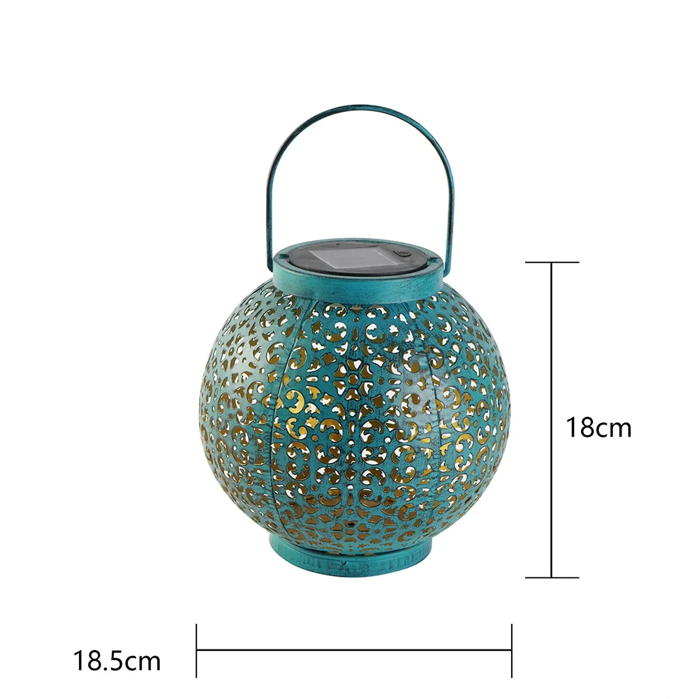 Outdoor Metal Lanterna Pendurada, impermeável LED Table Lamp, Solar Powered Jardim Luzes Decorativas, Quintal Pátio