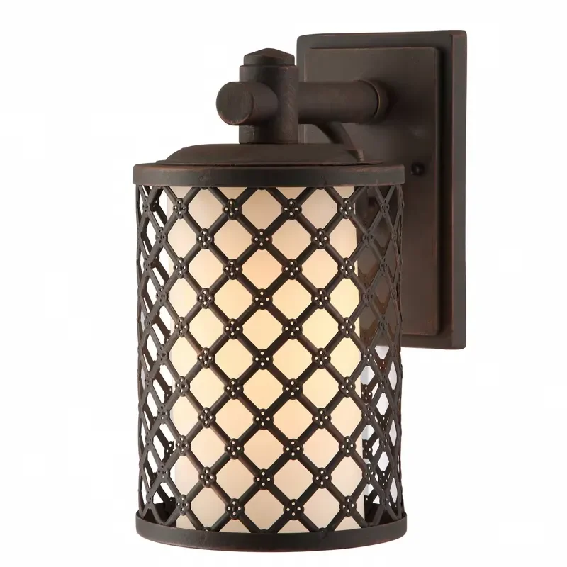 Outdoor porch patio garden solar light bronze ABS waterproof wall light outdoor light
