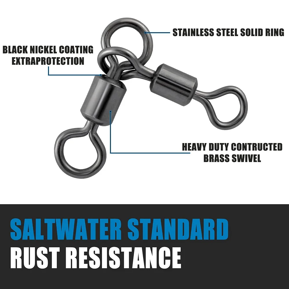 25Pcs 3 Way Swivels Fishing Connector Fishing Soft Bait 360° Fast T Turn Swivel Connecting Ring Tool Fishing Tackle Accessories