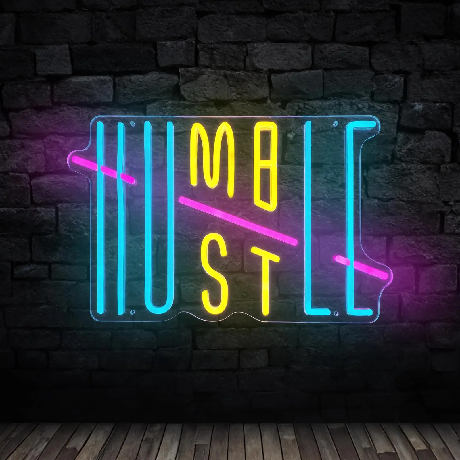 

Hustle Humble LED Neon Sign Neon Lights Party Decorations Wall Art for Gym Room,Office Room,Man Cave Decor