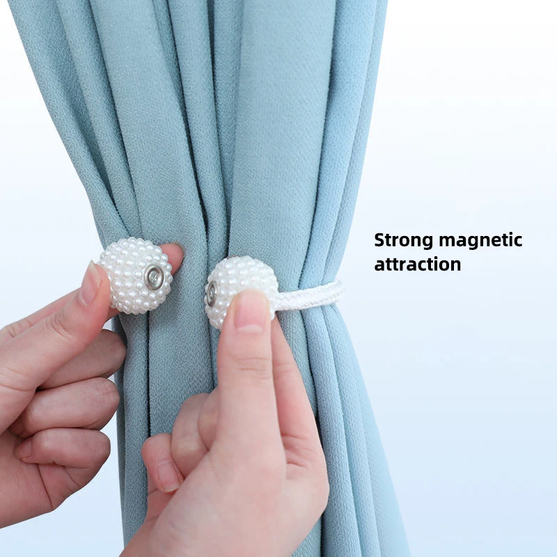 Obelix Home Decorations Pearl Magnetic Ball Curtain Tie Rope Simple Versatile Curtain Buckle For Curtains Living Room Storage