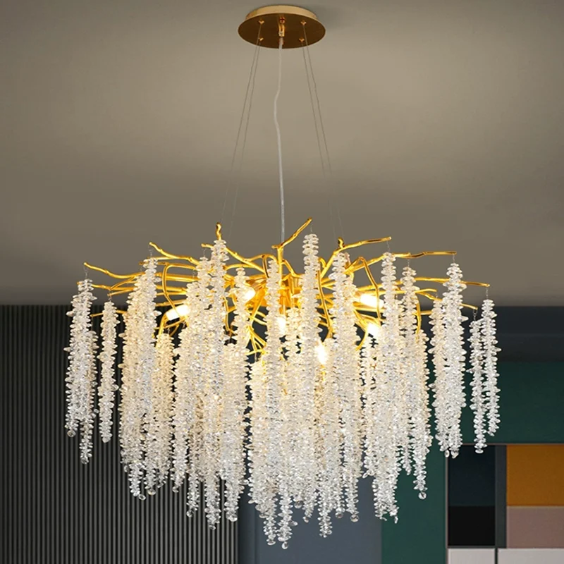 

Modern Luxury Branch Living Room Pendant Light Dining Room Crystal Led Pendant Light Indoor Lighting Living Room Light Fixtures