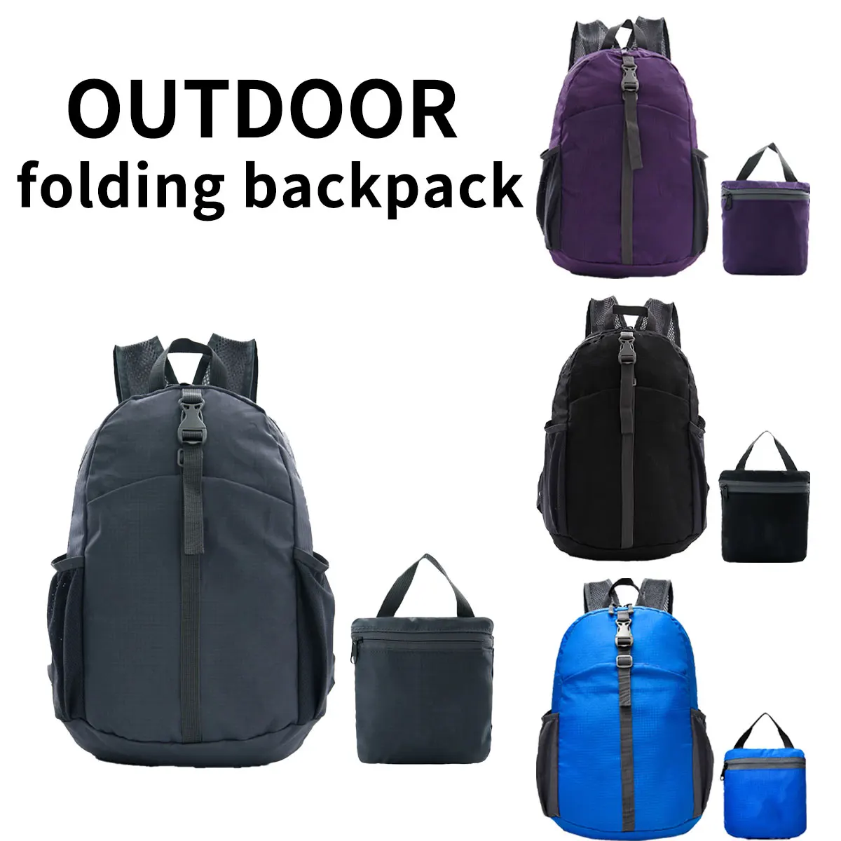 Foldable Backpack Adjustable Waterproof Hiking Rucksack Handy Small Camp Daypack