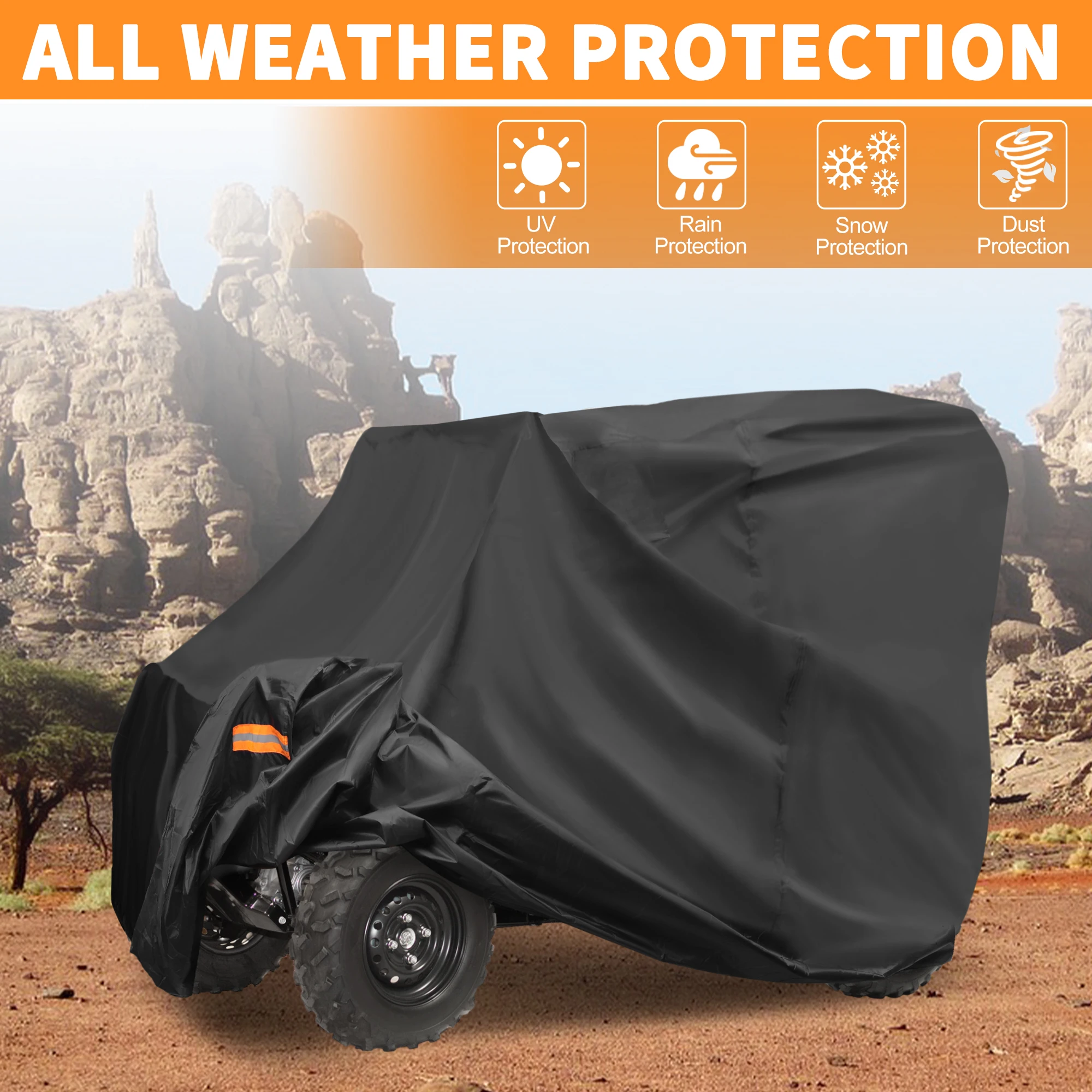UXCELL Waterproof UTV Cover Side by Side Cover for Honda Pioneer 700 Black 210D-PU