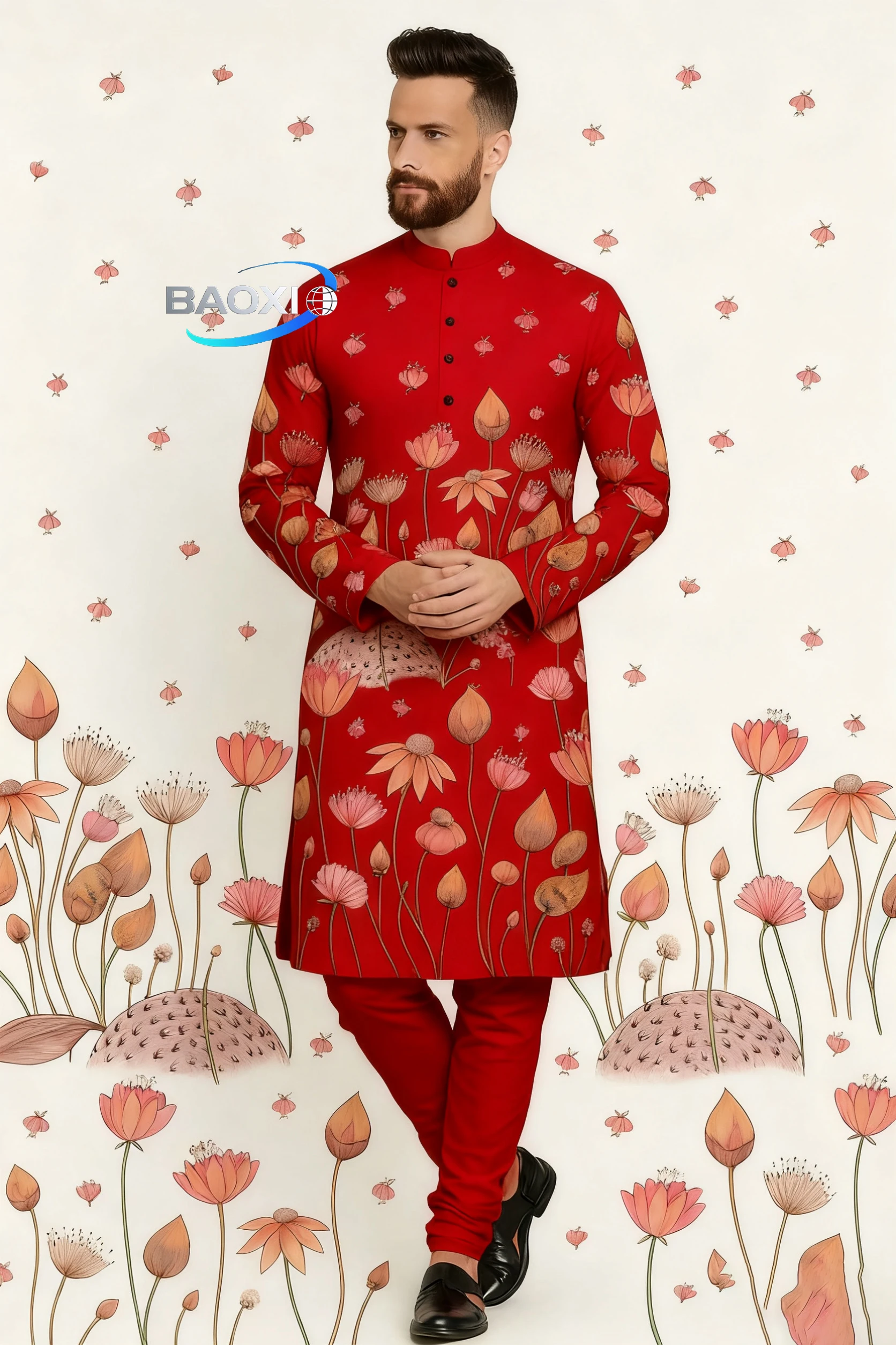 Men's printed multiple patterns kurta vardha fashionable and comfortable fit long robe suitable for all occasions.