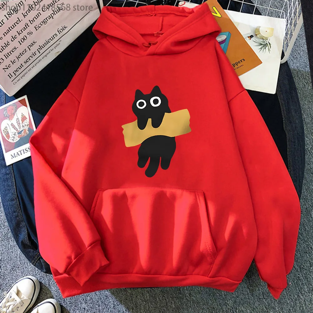 Siblings Sweatshirt The Moon Blue Cat Fun Print Hoodies Cartoon Clothing Siblings Clothing Long Sleeve Winter Spring Pullovers