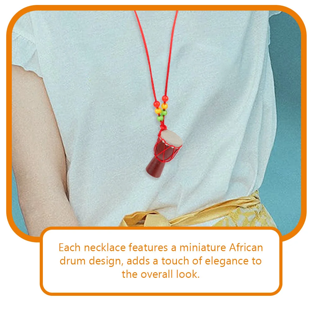 

4 Pcs Long Necklace African Drum Cord Necklaces Women Djembe for Jewellery Miss