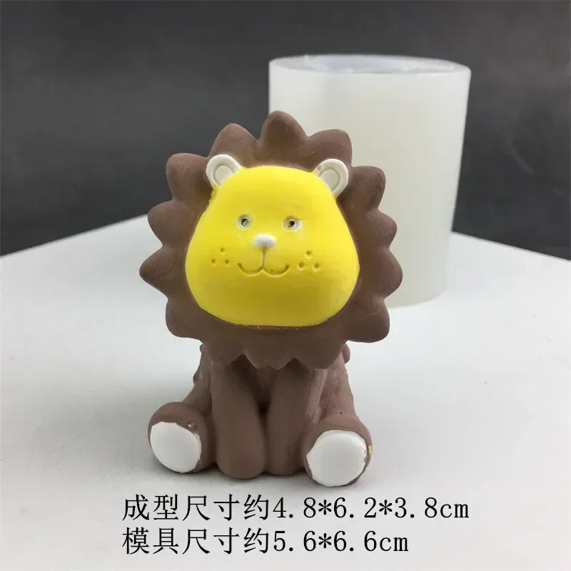 3D Lion Candle Silicone Mold DIY Handmade Animal Gypsum Soap Chocolate Cake Baking Mold Home Decoration Crafts Resin Cement Mold