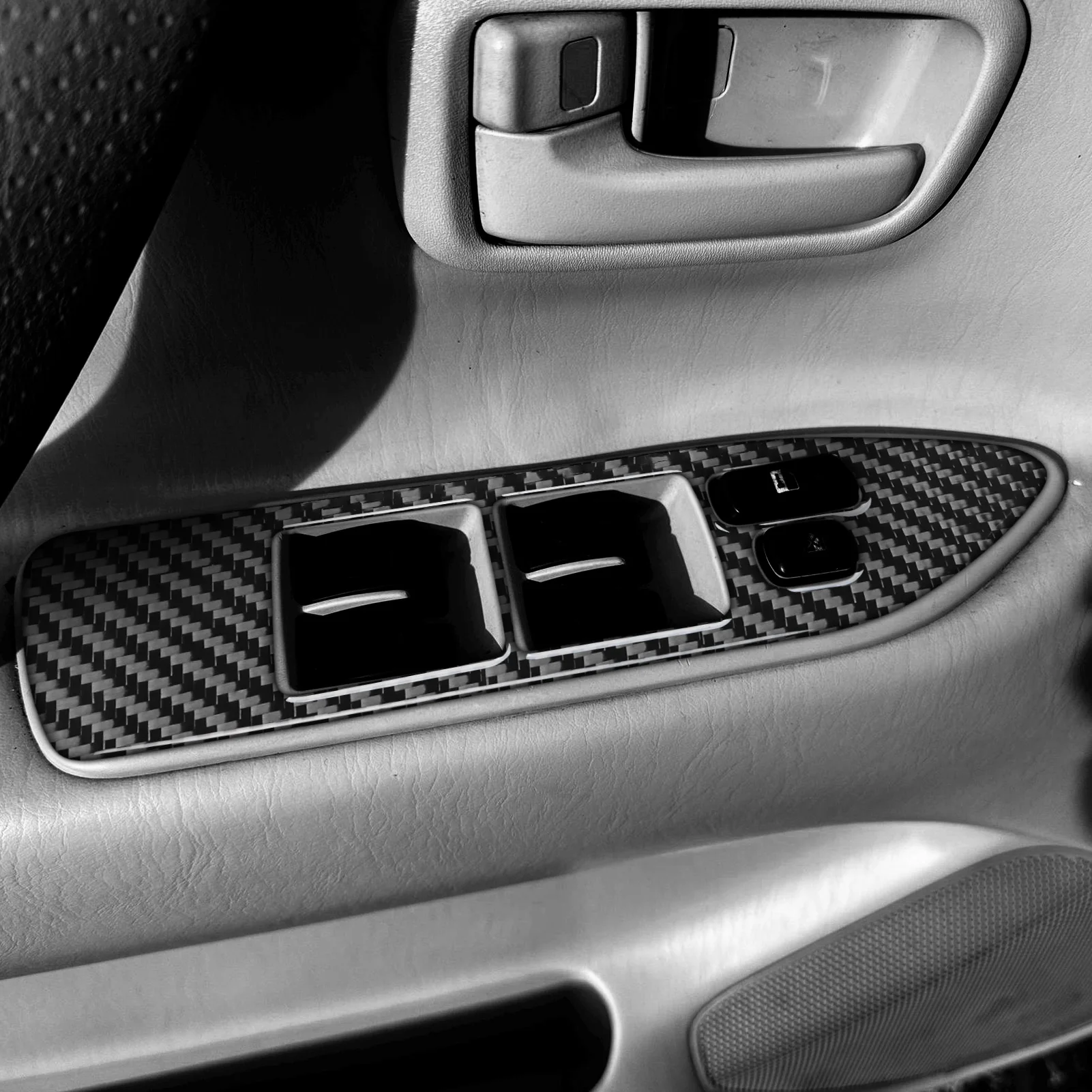 For Lexus LX470 For Toyota Land Cruiser 1998-2002 Carbon Fiber Central Console CD Window Lift Trim Set Car Accessories Sticker